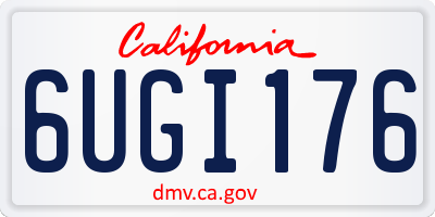 CA license plate 6UGI176