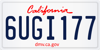 CA license plate 6UGI177