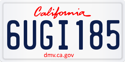 CA license plate 6UGI185