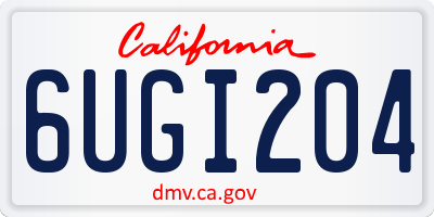 CA license plate 6UGI204