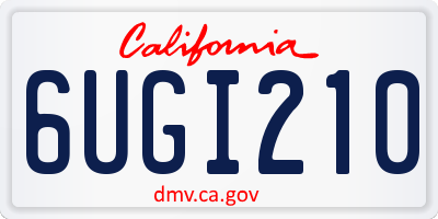 CA license plate 6UGI210