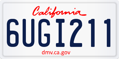 CA license plate 6UGI211