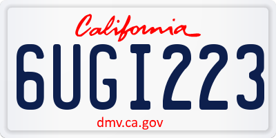 CA license plate 6UGI223
