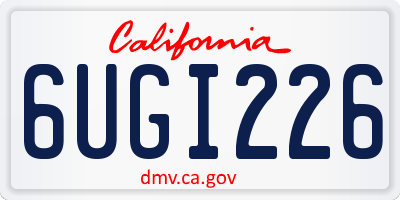 CA license plate 6UGI226