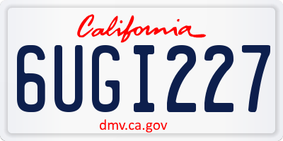 CA license plate 6UGI227