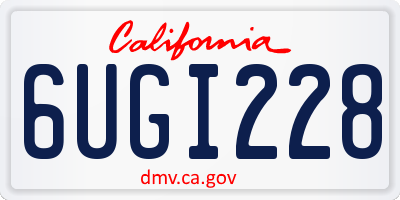 CA license plate 6UGI228