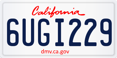 CA license plate 6UGI229