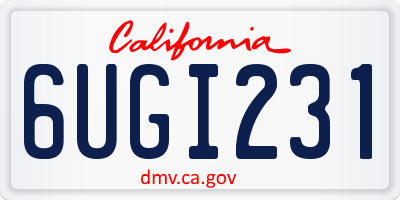 CA license plate 6UGI231