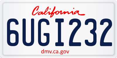 CA license plate 6UGI232