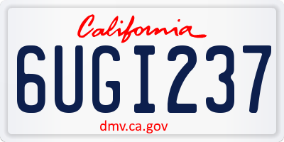 CA license plate 6UGI237
