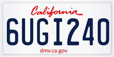 CA license plate 6UGI240