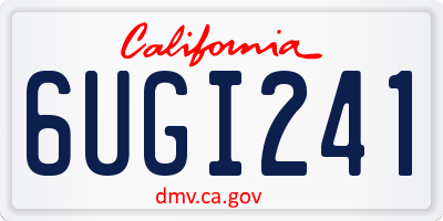 CA license plate 6UGI241