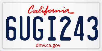CA license plate 6UGI243