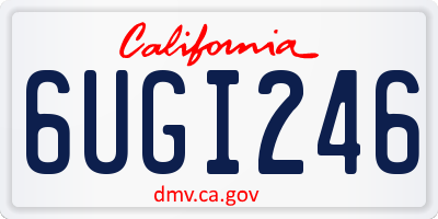 CA license plate 6UGI246