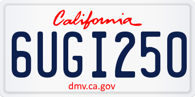 CA license plate 6UGI250