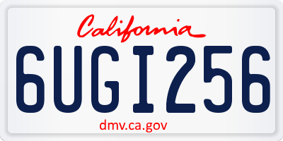 CA license plate 6UGI256