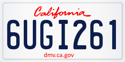 CA license plate 6UGI261