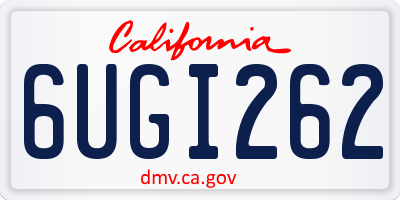 CA license plate 6UGI262