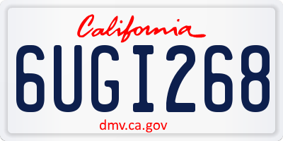 CA license plate 6UGI268