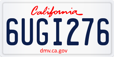 CA license plate 6UGI276