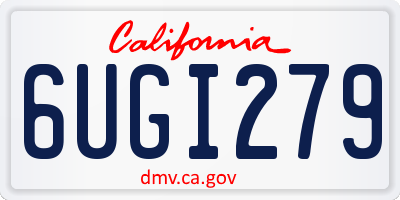 CA license plate 6UGI279