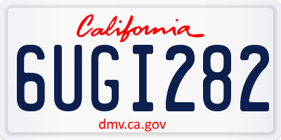 CA license plate 6UGI282