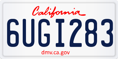 CA license plate 6UGI283