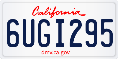 CA license plate 6UGI295