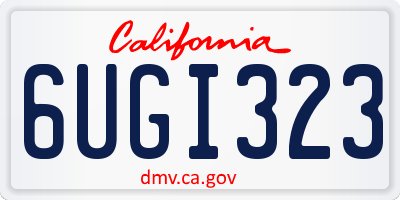 CA license plate 6UGI323