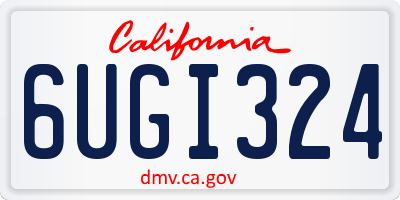 CA license plate 6UGI324