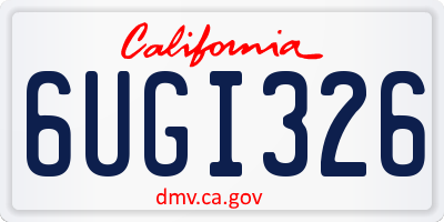 CA license plate 6UGI326