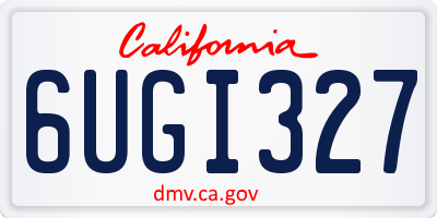 CA license plate 6UGI327
