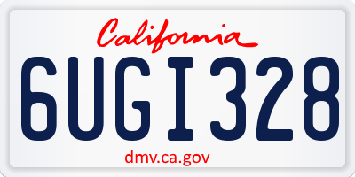 CA license plate 6UGI328