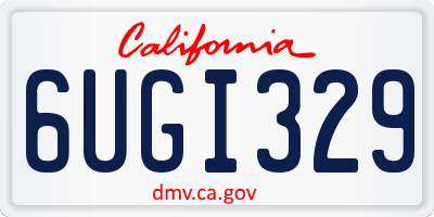 CA license plate 6UGI329