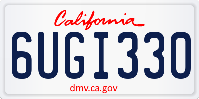 CA license plate 6UGI330