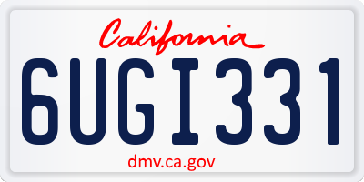 CA license plate 6UGI331