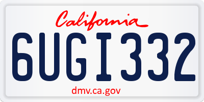 CA license plate 6UGI332