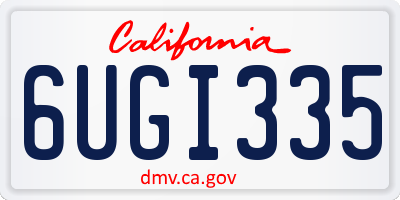 CA license plate 6UGI335