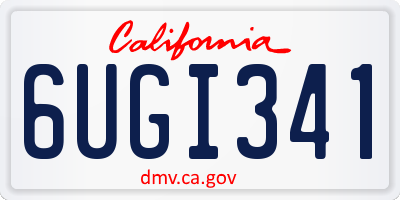 CA license plate 6UGI341
