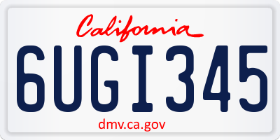 CA license plate 6UGI345