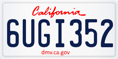 CA license plate 6UGI352