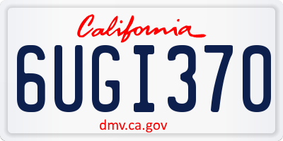 CA license plate 6UGI370