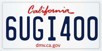 CA license plate 6UGI400