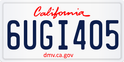 CA license plate 6UGI405