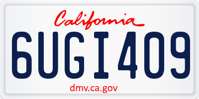 CA license plate 6UGI409