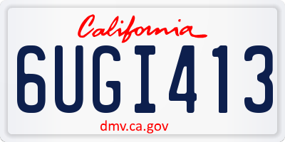 CA license plate 6UGI413
