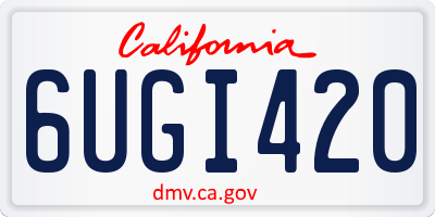 CA license plate 6UGI420