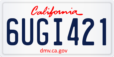 CA license plate 6UGI421