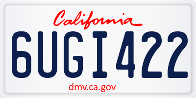 CA license plate 6UGI422