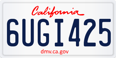 CA license plate 6UGI425